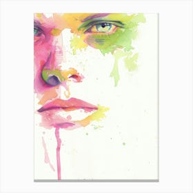 Watercolor Of A Woman'S Face Canvas Print