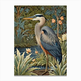 William Morris Blue Heron Canvas Print