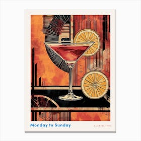 Art Deco Cocktail 6 Poster Canvas Print