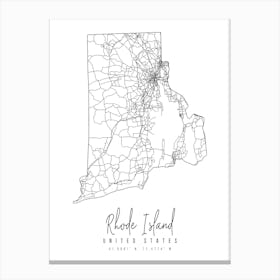 Rhode Island Minimal Street Map Canvas Print