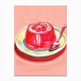 Pink Rasperry Jelly Retro Illustration Canvas Print