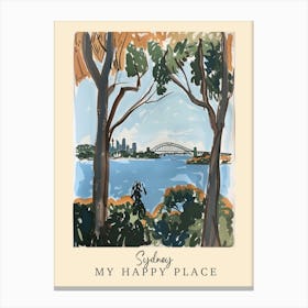 My Happy Place Sydney 3 Travel Poster Canvas Print