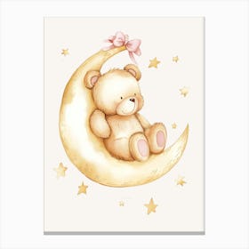 Teddy Bear On The Moon Kids and Nursery 1 Canvas Print