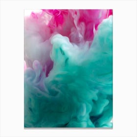 Blue And Pink Ink Canvas Print