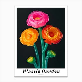 Bright Inflatable Flowers Poster Ranunculus 1 Canvas Print