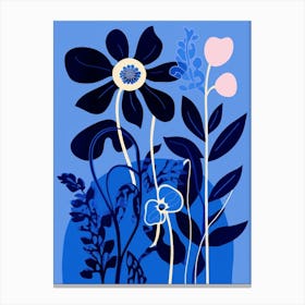 Blue Flower Illustration Monkey Orchid 1 Canvas Print