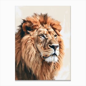 African Lion Portrait Close Up Clipart 2 Canvas Print