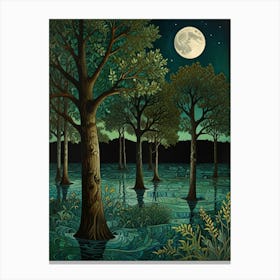 William Morris Moonlight In The Swamp Canvas Print