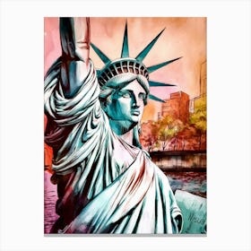 Statue Of Liberty Portrait Canvas Print