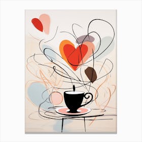 Coffee Chaos Hearts Canvas Print