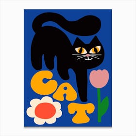 Cat And Tulip Canvas Print