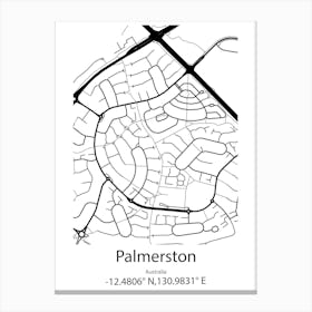 Palmerston North,New Zealand Minimalist Map Canvas Print