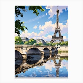 Paris Eiffel Tower Reflection Canvas Print