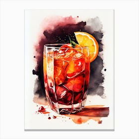 Watercolor Cocktail Illustration drinks Canvas Print