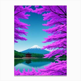 Pink Cherry Blossoms Cherry Blossoms Mount Fuji Japan 2 Canvas Print