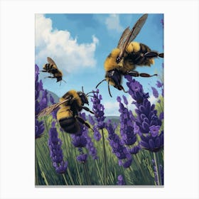 Carpenter Bee Realism Illustration 17 Canvas Print