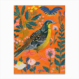 Spring Birds Partridge 3 Canvas Print
