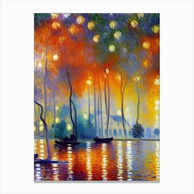 Night By The Lake Canvas Print