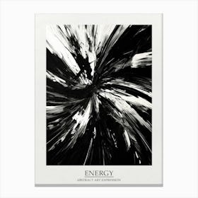Energy Abstract Black And White 8 Poster Canvas Print