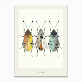 Colourful Insect Illustration Aphid 9 Poster Canvas Print