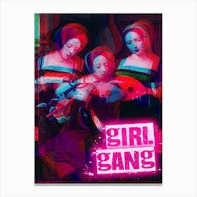Girl Gang Altered Art Canvas Print