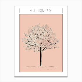 Cherry Tree Minimalistic Drawing 2 Poster Canvas Print
