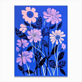Blue Flower Illustration Asters 7 Canvas Print
