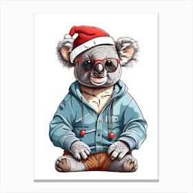 Koala Christmas Hat Canvas Print