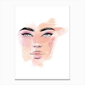 Face Of A Woman Watercolor Canvas Print