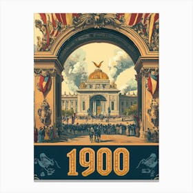 Aihrgdesign A Vintage Travel Poster Of The 1900 Paris Exposit A31ba3b5 Fb8d 42ab 99ab 9aed199136ca 2 Canvas Print