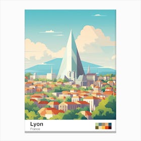 Lyon, France, Geometric Illustration 2 Poster Canvas Print