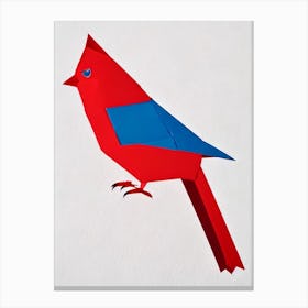 Northern Cardinal Origami Bird Canvas Print