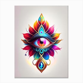 The Ajna Chakra, Symbol, Third Eye Tattoo 1 Canvas Print