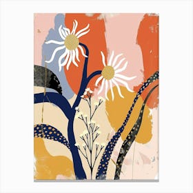 Colourful Flower Illustration Daisy 1 Canvas Print