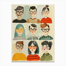 Group Of People With Glasses Canvas Print