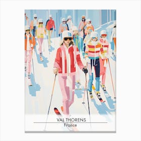 Val Thorens   France, Ski Resort Poster Illustration 0 Canvas Print