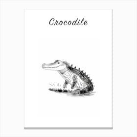 B&W Crocodile Poster Canvas Print