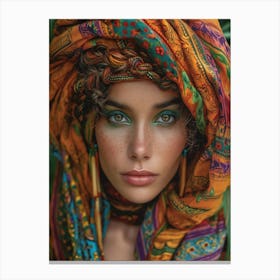 Woman With A Head Scarf Canvas Print