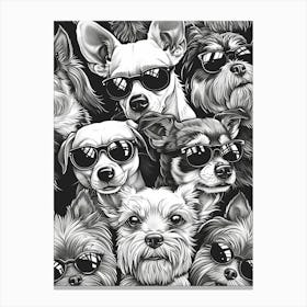 Perfectly Repeatable Artwork With Cute Dog Faces 03 Canvas Print