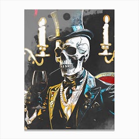 Skull Drink Wine Canvas Print