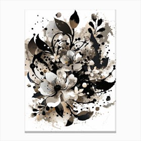 Black And White Flowers Canvas Print