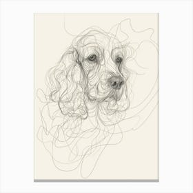 Cocker Spaniel One Line Art Minimalist Illustration Canvas Print