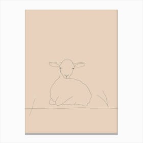 Lamb - Boho, Line Art Canvas Print