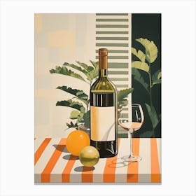 White Wine Mediterranean Still Life Canvas Print