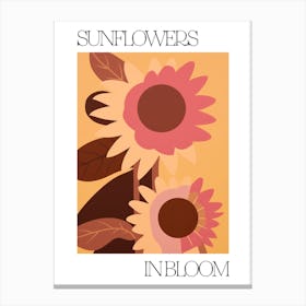 Sunflowers In Bloom Flowers Bold Illustration 2 Canvas Print