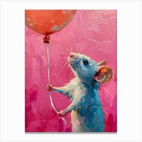 Cute Rat 3 With Balloon Canvas Print
