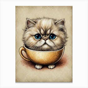 Cat In A Cup Canvas Print