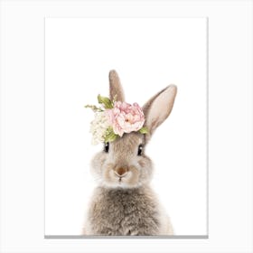 Peekaboo Floral Bunny Canvas Print