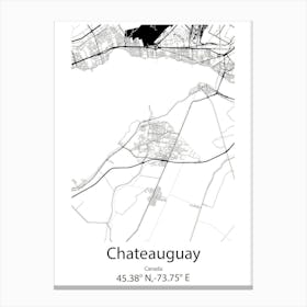 Chateauguay,Canada Minimalist Map Canvas Print