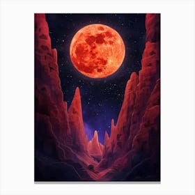 Red Moon In The Sky Canvas Print